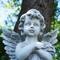 28.75" Gray Standing Cherub Angel on Pedestal Outdoor Statue